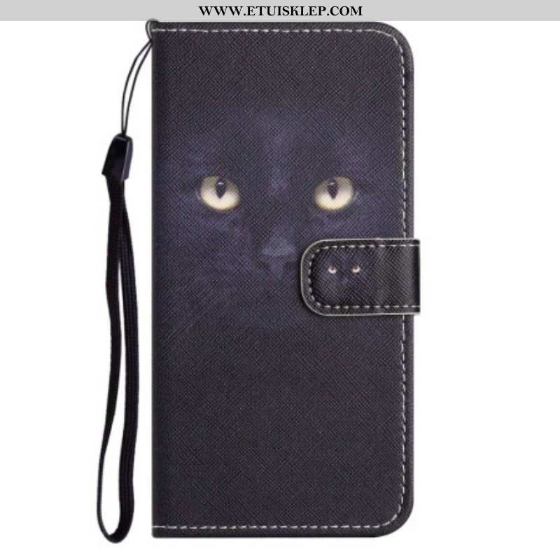 Etui Folio do OnePlus 10T 5G z Łańcuch Czarny Kot Z Paskiem